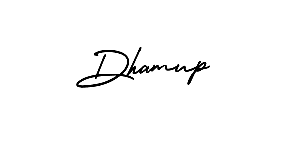 Also You can easily find your signature by using the search form. We will create Dhamup name handwritten signature images for you free of cost using AmerikaSignatureDemo-Regular sign style. Dhamup signature style 3 images and pictures png
