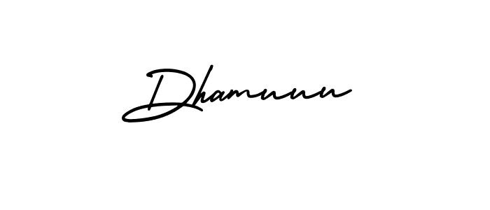 AmerikaSignatureDemo-Regular is a professional signature style that is perfect for those who want to add a touch of class to their signature. It is also a great choice for those who want to make their signature more unique. Get Dhamuuu name to fancy signature for free. Dhamuuu signature style 3 images and pictures png