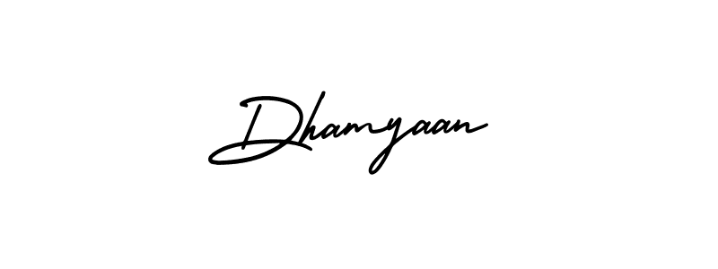 This is the best signature style for the Dhamyaan name. Also you like these signature font (AmerikaSignatureDemo-Regular). Mix name signature. Dhamyaan signature style 3 images and pictures png