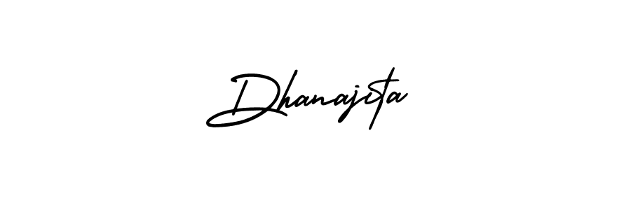 How to Draw Dhanajita signature style? AmerikaSignatureDemo-Regular is a latest design signature styles for name Dhanajita. Dhanajita signature style 3 images and pictures png