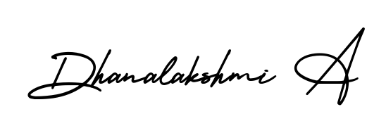 A timeless handwritten aesthetic for Dhanalakshmi A. The AmerikaSignatureDemo-Regular font gives your signature a handcrafted feel with natural curves. Dhanalakshmi A signature style 3 images and pictures png