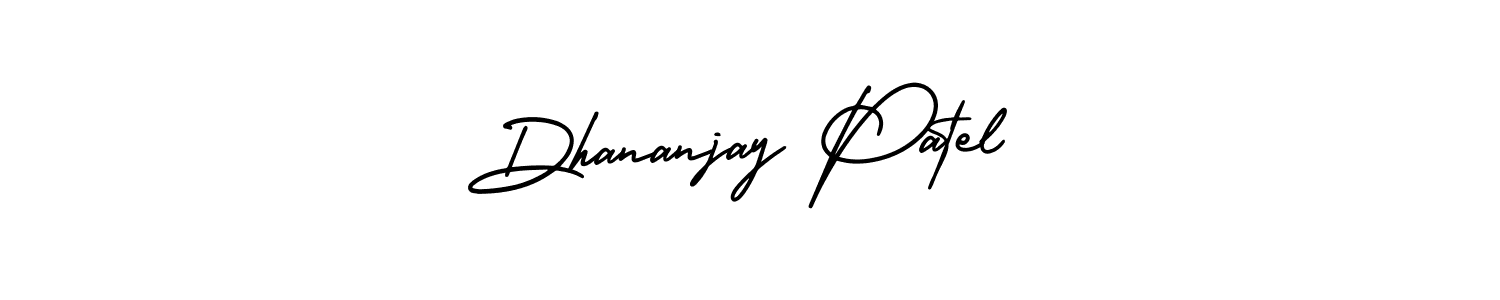 You should practise on your own different ways (AmerikaSignatureDemo-Regular) to write your name (Dhananjay Patel) in signature. don't let someone else do it for you. Dhananjay Patel signature style 3 images and pictures png