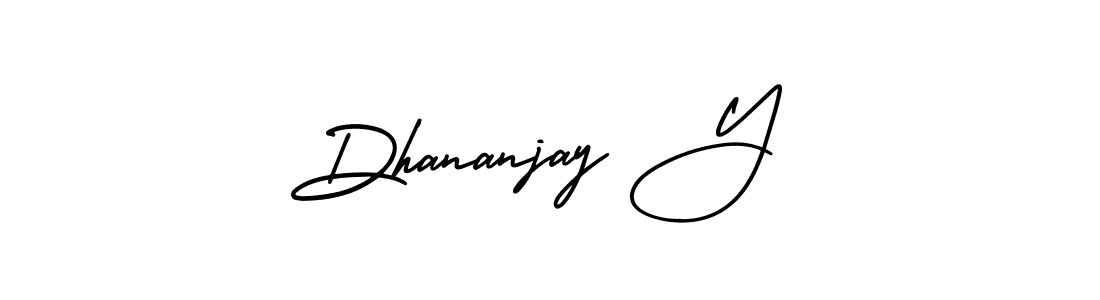 This is the best signature style for the Dhananjay Y name. Also you like these signature font (AmerikaSignatureDemo-Regular). Mix name signature. Dhananjay Y signature style 3 images and pictures png