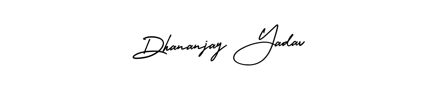 How to make Dhananjay Yadav name signature. Use AmerikaSignatureDemo-Regular style for creating short signs online. This is the latest handwritten sign. Dhananjay Yadav signature style 3 images and pictures png