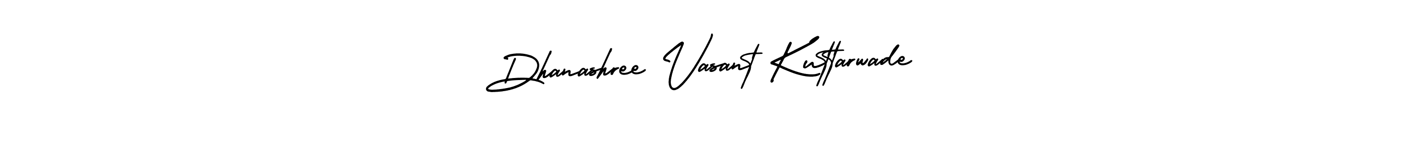 How to Draw Dhanashree Vasant Kuttarwade signature style? AmerikaSignatureDemo-Regular is a latest design signature styles for name Dhanashree Vasant Kuttarwade. Dhanashree Vasant Kuttarwade signature style 3 images and pictures png