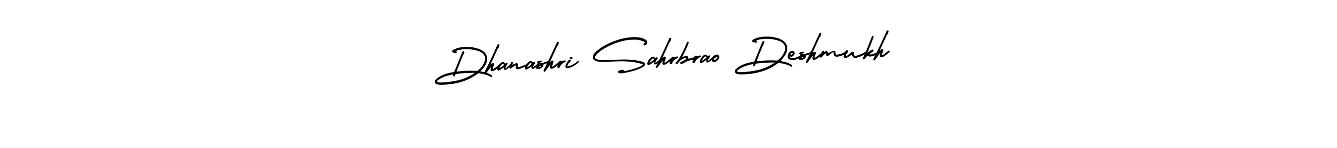 You should practise on your own different ways (AmerikaSignatureDemo-Regular) to write your name (Dhanashri Sahrbrao Deshmukh) in signature. don't let someone else do it for you. Dhanashri Sahrbrao Deshmukh signature style 3 images and pictures png