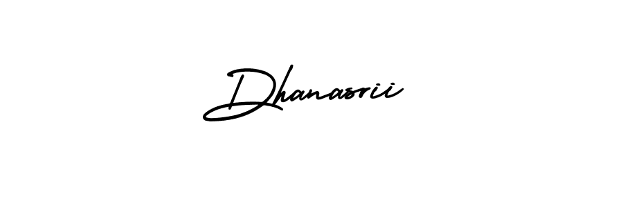 Use a signature maker to create a handwritten signature online. With this signature software, you can design (AmerikaSignatureDemo-Regular) your own signature for name Dhanasrii. Dhanasrii signature style 3 images and pictures png