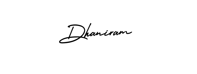 Dhaniram stylish signature style. Best Handwritten Sign (AmerikaSignatureDemo-Regular) for my name. Handwritten Signature Collection Ideas for my name Dhaniram. Dhaniram signature style 3 images and pictures png