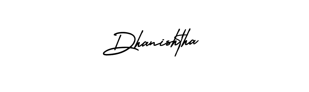 How to make Dhanishtha signature? AmerikaSignatureDemo-Regular is a professional autograph style. Create handwritten signature for Dhanishtha name. Dhanishtha signature style 3 images and pictures png