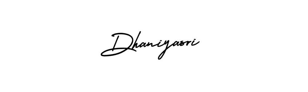 Create a beautiful signature design for name Dhaniyasri. With this signature (AmerikaSignatureDemo-Regular) fonts, you can make a handwritten signature for free. Dhaniyasri signature style 3 images and pictures png