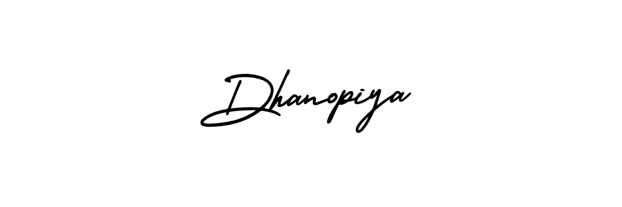 How to Draw Dhanopiya signature style? AmerikaSignatureDemo-Regular is a latest design signature styles for name Dhanopiya. Dhanopiya signature style 3 images and pictures png