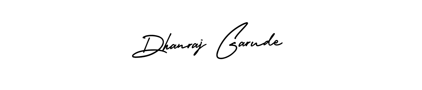 You should practise on your own different ways (AmerikaSignatureDemo-Regular) to write your name (Dhanraj Garude) in signature. don't let someone else do it for you. Dhanraj Garude signature style 3 images and pictures png