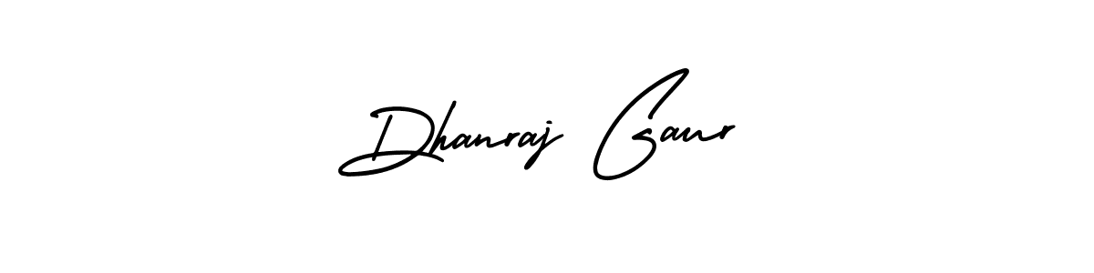You should practise on your own different ways (AmerikaSignatureDemo-Regular) to write your name (Dhanraj Gaur) in signature. don't let someone else do it for you. Dhanraj Gaur signature style 3 images and pictures png