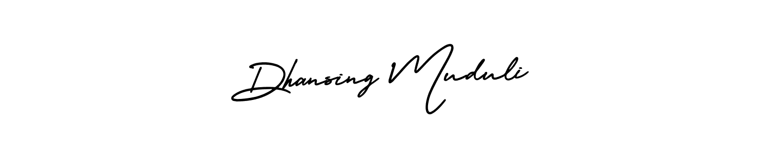 Design your own signature with our free online signature maker. With this signature software, you can create a handwritten (AmerikaSignatureDemo-Regular) signature for name Dhansing Muduli. Dhansing Muduli signature style 3 images and pictures png