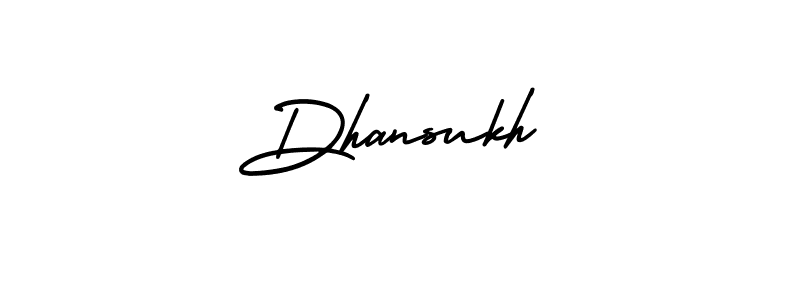 Create a beautiful signature design for name Dhansukh. With this signature (AmerikaSignatureDemo-Regular) fonts, you can make a handwritten signature for free. Dhansukh signature style 3 images and pictures png