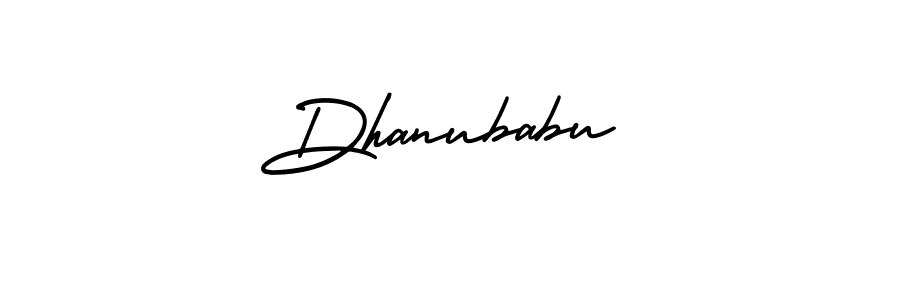 How to make Dhanubabu name signature. Use AmerikaSignatureDemo-Regular style for creating short signs online. This is the latest handwritten sign. Dhanubabu signature style 3 images and pictures png