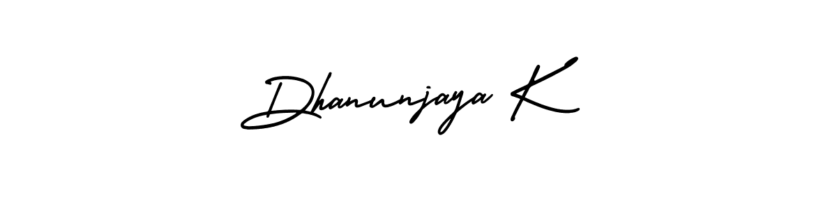 Design your own signature with our free online signature maker. With this signature software, you can create a handwritten (AmerikaSignatureDemo-Regular) signature for name Dhanunjaya K. Dhanunjaya K signature style 3 images and pictures png