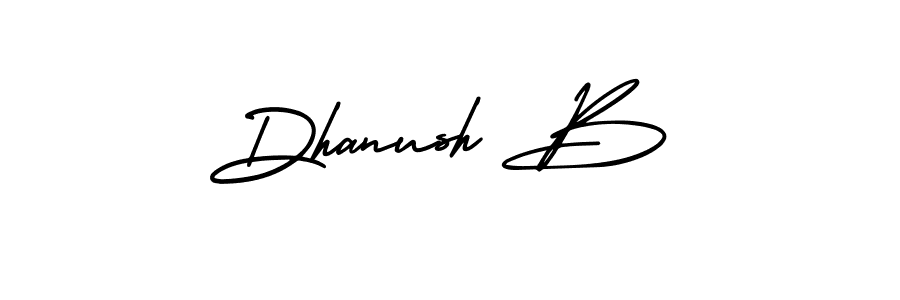 Dhanush B stylish signature style. Best Handwritten Sign (AmerikaSignatureDemo-Regular) for my name. Handwritten Signature Collection Ideas for my name Dhanush B. Dhanush B signature style 3 images and pictures png