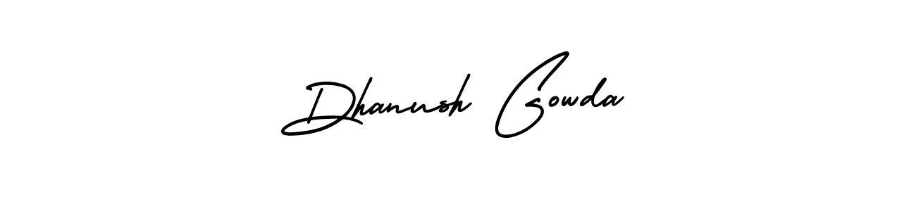 How to make Dhanush Gowda signature? AmerikaSignatureDemo-Regular is a professional autograph style. Create handwritten signature for Dhanush Gowda name. Dhanush Gowda signature style 3 images and pictures png