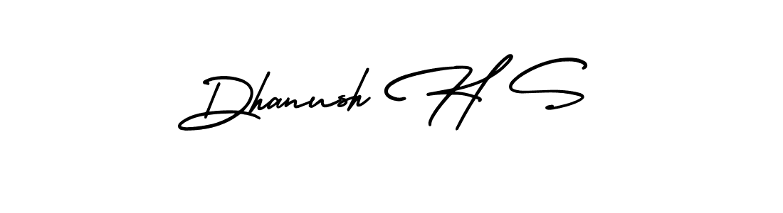 Use a signature maker to create a handwritten signature online. With this signature software, you can design (AmerikaSignatureDemo-Regular) your own signature for name Dhanush H S. Dhanush H S signature style 3 images and pictures png
