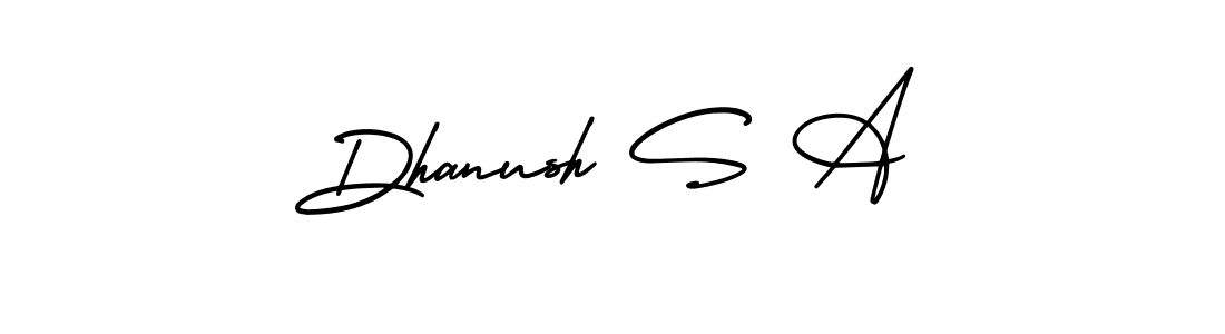 Create a beautiful signature design for name Dhanush S A. With this signature (AmerikaSignatureDemo-Regular) fonts, you can make a handwritten signature for free. Dhanush S A signature style 3 images and pictures png