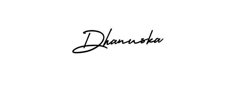 Dhanuska stylish signature style. Best Handwritten Sign (AmerikaSignatureDemo-Regular) for my name. Handwritten Signature Collection Ideas for my name Dhanuska. Dhanuska signature style 3 images and pictures png