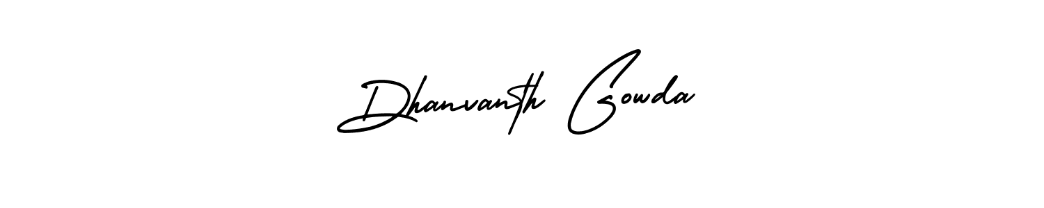 Dhanvanth Gowda stylish signature style. Best Handwritten Sign (AmerikaSignatureDemo-Regular) for my name. Handwritten Signature Collection Ideas for my name Dhanvanth Gowda. Dhanvanth Gowda signature style 3 images and pictures png