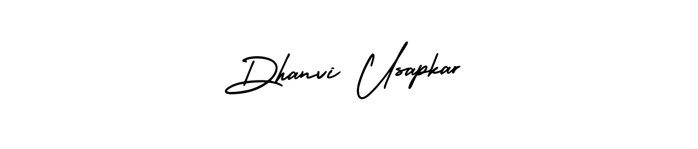 Dhanvi Usapkar stylish signature style. Best Handwritten Sign (AmerikaSignatureDemo-Regular) for my name. Handwritten Signature Collection Ideas for my name Dhanvi Usapkar. Dhanvi Usapkar signature style 3 images and pictures png