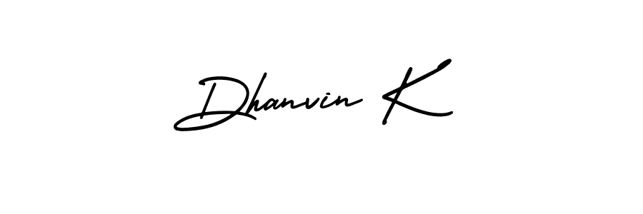 Make a short Dhanvin K signature style. Manage your documents anywhere anytime using AmerikaSignatureDemo-Regular. Create and add eSignatures, submit forms, share and send files easily. Dhanvin K signature style 3 images and pictures png