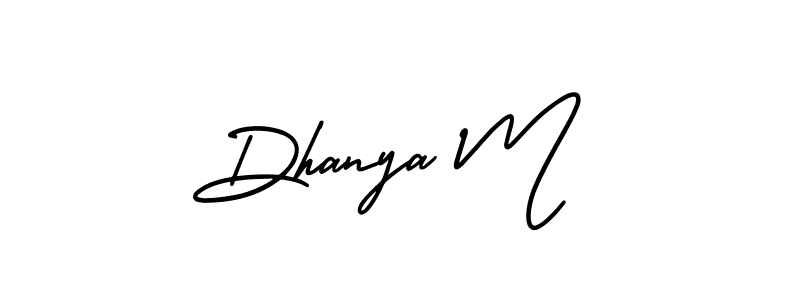 Use a signature maker to create a handwritten signature online. With this signature software, you can design (AmerikaSignatureDemo-Regular) your own signature for name Dhanya M. Dhanya M signature style 3 images and pictures png