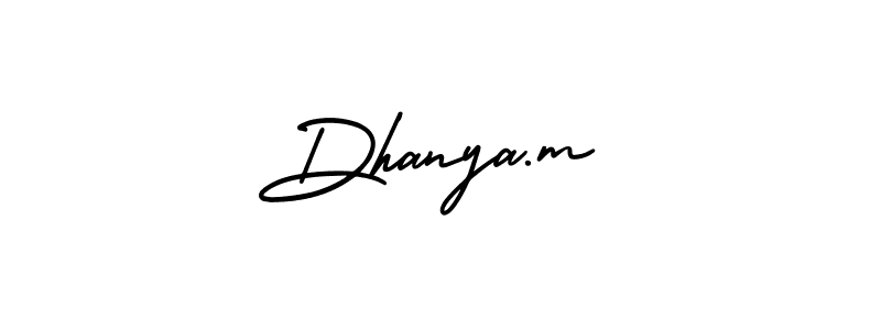 Also You can easily find your signature by using the search form. We will create Dhanya.m name handwritten signature images for you free of cost using AmerikaSignatureDemo-Regular sign style. Dhanya.m signature style 3 images and pictures png