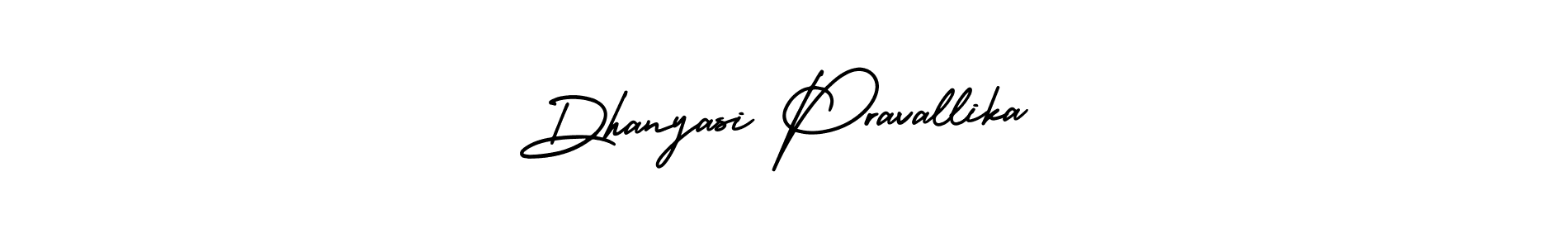 Similarly AmerikaSignatureDemo-Regular is the best handwritten signature design. Signature creator online .You can use it as an online autograph creator for name Dhanyasi Pravallika. Dhanyasi Pravallika signature style 3 images and pictures png