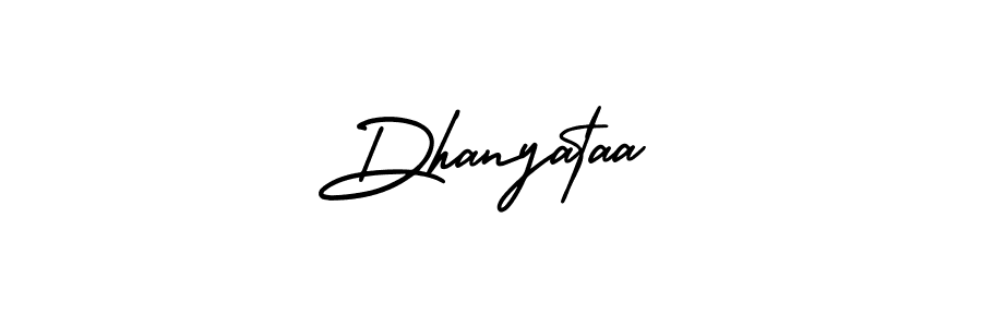 How to make Dhanyataa name signature. Use AmerikaSignatureDemo-Regular style for creating short signs online. This is the latest handwritten sign. Dhanyataa signature style 3 images and pictures png