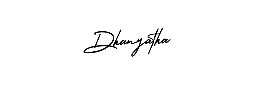 How to Draw Dhanyatha signature style? AmerikaSignatureDemo-Regular is a latest design signature styles for name Dhanyatha. Dhanyatha signature style 3 images and pictures png