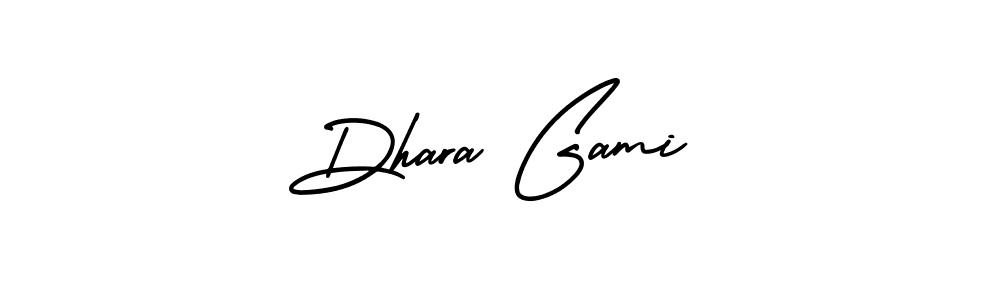 Create a beautiful signature design for name Dhara Gami. With this signature (AmerikaSignatureDemo-Regular) fonts, you can make a handwritten signature for free. Dhara Gami signature style 3 images and pictures png