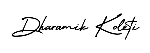 Get inspired by this graceful AmerikaSignatureDemo-Regular signature style for name Dharamik Koleti. Smooth loops and balanced proportions for everyday use. Dharamik Koleti signature style 3 images and pictures png