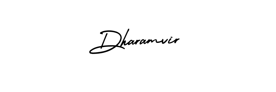 Make a beautiful signature design for name Dharamvir. With this signature (AmerikaSignatureDemo-Regular) style, you can create a handwritten signature for free. Dharamvir signature style 3 images and pictures png