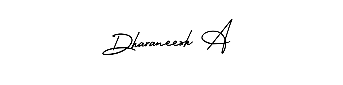 Make a short Dharaneesh A signature style. Manage your documents anywhere anytime using AmerikaSignatureDemo-Regular. Create and add eSignatures, submit forms, share and send files easily. Dharaneesh A signature style 3 images and pictures png