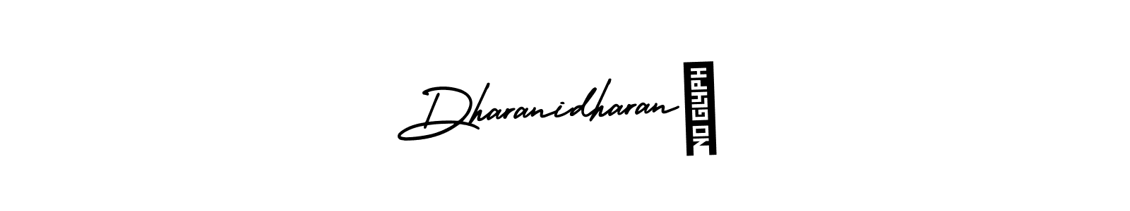 The best way (AmerikaSignatureDemo-Regular) to make a short signature is to pick only two or three words in your name. The name Dharanidharan♡ include a total of six letters. For converting this name. Dharanidharan♡ signature style 3 images and pictures png