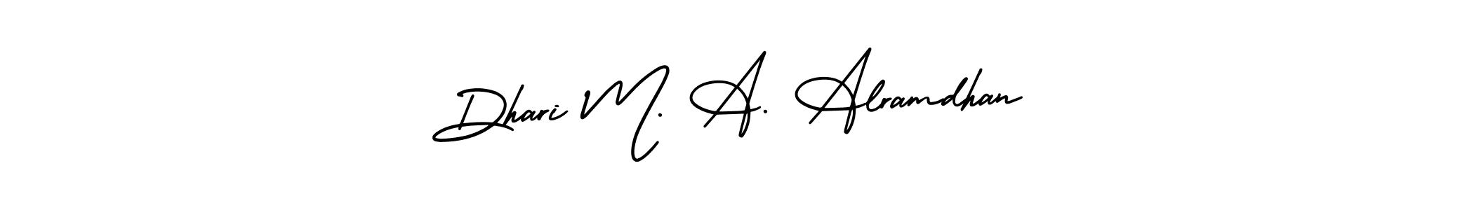 This is the best signature style for the Dhari M. A. Alramdhan name. Also you like these signature font (AmerikaSignatureDemo-Regular). Mix name signature. Dhari M. A. Alramdhan signature style 3 images and pictures png