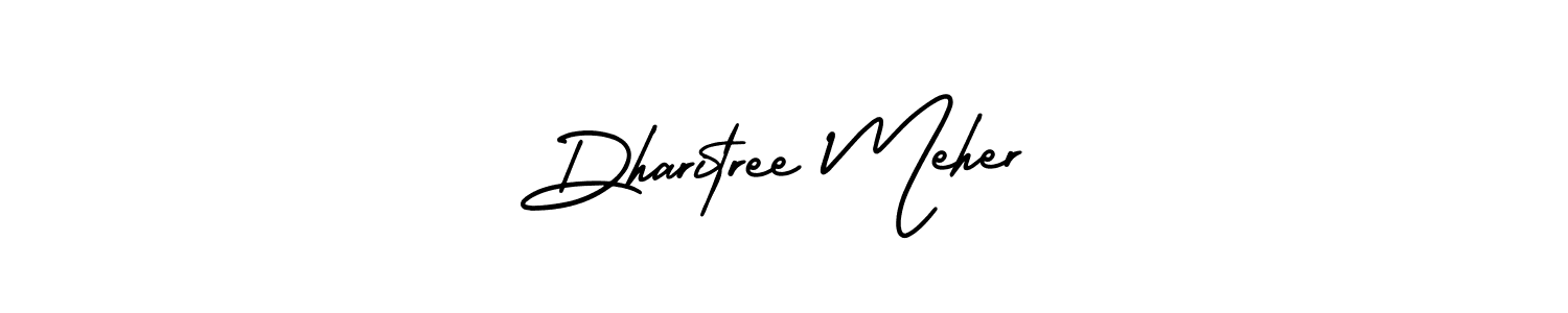 Create a beautiful signature design for name Dharitree Meher. With this signature (AmerikaSignatureDemo-Regular) fonts, you can make a handwritten signature for free. Dharitree Meher signature style 3 images and pictures png