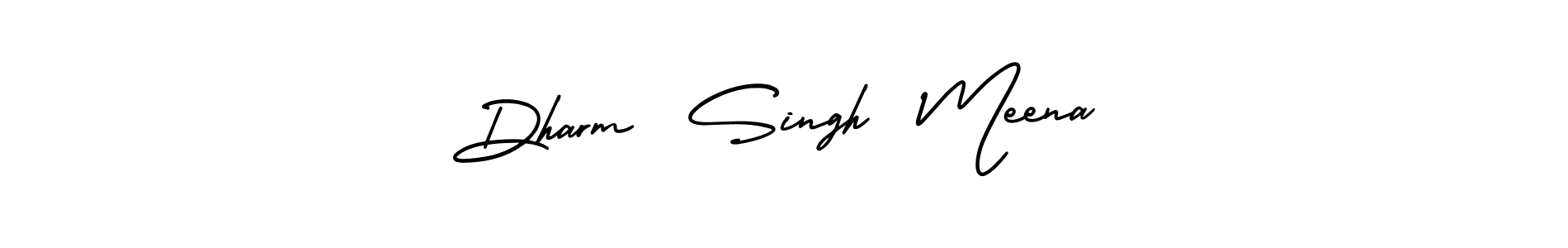 The best way (AmerikaSignatureDemo-Regular) to make a short signature is to pick only two or three words in your name. The name Dharm  Singh  Meena include a total of six letters. For converting this name. Dharm  Singh  Meena signature style 3 images and pictures png