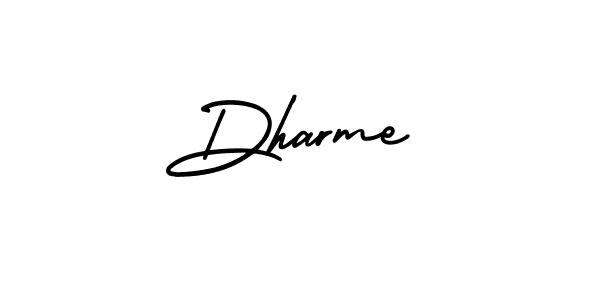 Use a signature maker to create a handwritten signature online. With this signature software, you can design (AmerikaSignatureDemo-Regular) your own signature for name Dharme. Dharme signature style 3 images and pictures png