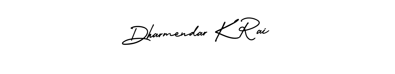 The best way (AmerikaSignatureDemo-Regular) to make a short signature is to pick only two or three words in your name. The name Dharmendar K Rai include a total of six letters. For converting this name. Dharmendar K Rai signature style 3 images and pictures png