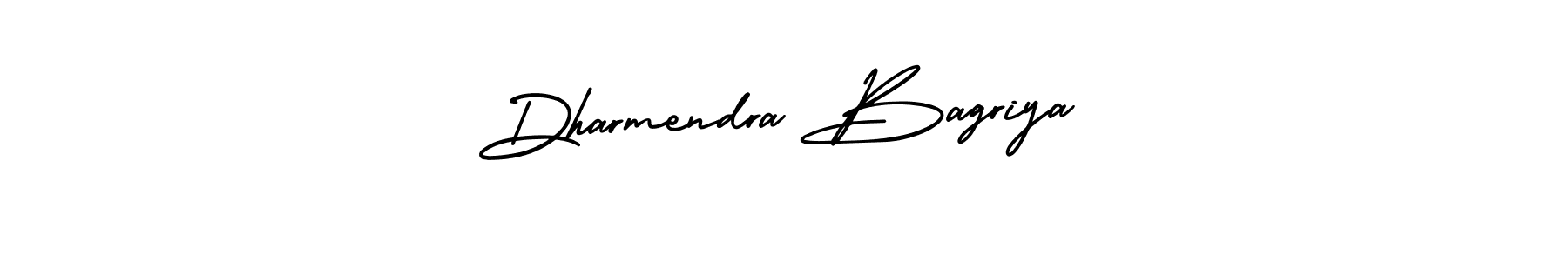 The best way (AmerikaSignatureDemo-Regular) to make a short signature is to pick only two or three words in your name. The name Dharmendra Bagriya include a total of six letters. For converting this name. Dharmendra Bagriya signature style 3 images and pictures png