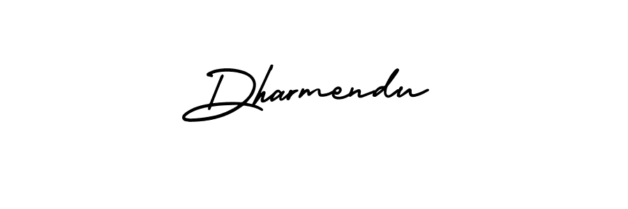 You should practise on your own different ways (AmerikaSignatureDemo-Regular) to write your name (Dharmendu) in signature. don't let someone else do it for you. Dharmendu signature style 3 images and pictures png