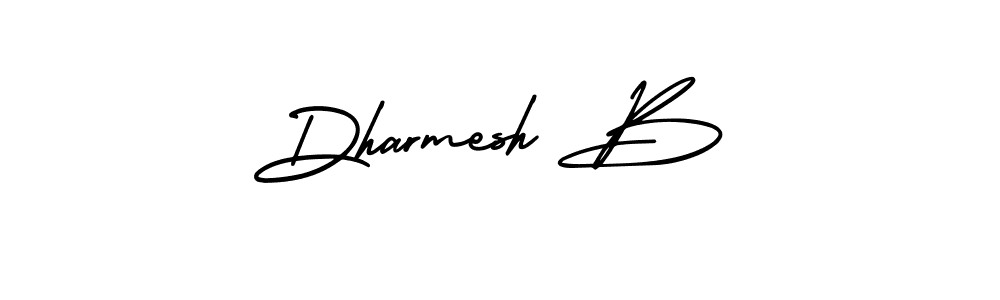 How to make Dharmesh B signature? AmerikaSignatureDemo-Regular is a professional autograph style. Create handwritten signature for Dharmesh B name. Dharmesh B signature style 3 images and pictures png