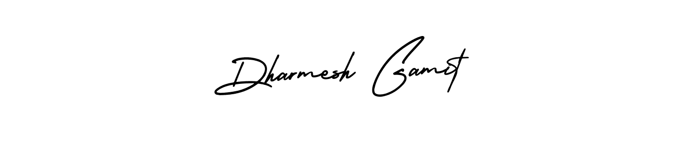 Similarly AmerikaSignatureDemo-Regular is the best handwritten signature design. Signature creator online .You can use it as an online autograph creator for name Dharmesh Gamit. Dharmesh Gamit signature style 3 images and pictures png
