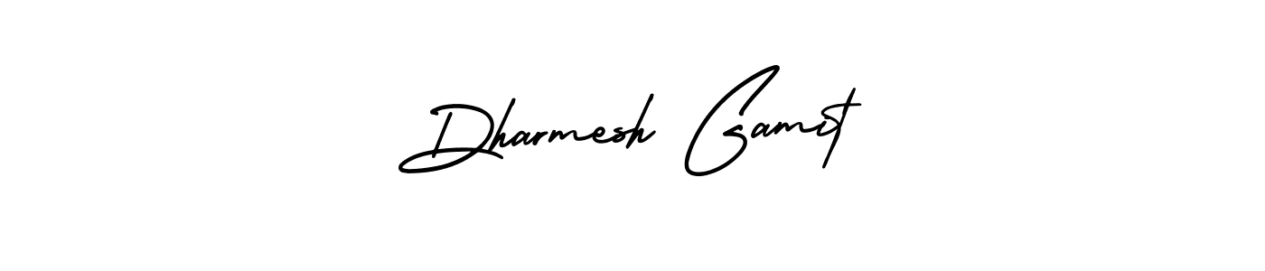This is the best signature style for the Dharmesh Gamit name. Also you like these signature font (AmerikaSignatureDemo-Regular). Mix name signature. Dharmesh Gamit signature style 3 images and pictures png