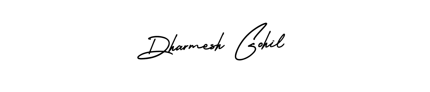 Also You can easily find your signature by using the search form. We will create Dharmesh Gohil name handwritten signature images for you free of cost using AmerikaSignatureDemo-Regular sign style. Dharmesh Gohil signature style 3 images and pictures png